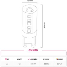 LED Lamp 4W 220V G9 LED Kapsül Ampul G9-Smd 10'lu Paket