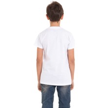 Gözler Onda Beyaz Long Baskılı Bisiklet Yaka 13-16 Yaş Tişört 2012-4