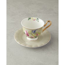 English Home Vanilla New Bone China 4 Parça 2 Kişilik Çay Fincanı Takımı Açık Gri