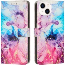 Yihang Boutique IPhone 15 Için Kılıf Artı Kart Ekleme Boyalı Mermer Darbeye Çevir (Yurt Dışından)