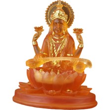 Baltato Lotus Figürleri Üzerinde Oturan Hindu Üstü Turuncu Için Hint Heykeli (Yurt Dışından)
