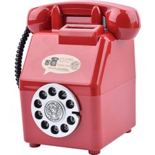 Baltato Retro Telefon Vintage Telefon Para Tasarrufu Pot Raf Ev Kırmızı (Yurt Dışından)