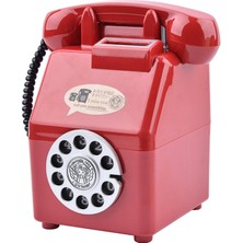 Baltato Retro Telefon Vintage Telefon Para Tasarrufu Pot Raf Ev Kırmızı (Yurt Dışından)