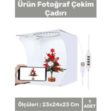 Carlburn Premium Üretim Beyaz LED Işıklı Portatif Taşınabilir 23X24X23 cm Ürün Fotoğraf Çekim Çadırı