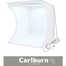 Carlburn Premium Üretim Beyaz LED Işıklı Portatif Taşınabilir 23X24X23 cm Ürün Fotoğraf Çekim Çadırı