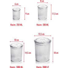 Depa 24'lü Barok Yuvarlak 4 Boy Kavanoz Seti & Saklama Kabı & Erzak Kabı (6*2000 Ml, 6*1000 Ml, 6*500 Ml, 6*250 Ml)