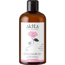 Akita % 100 Doğal Yüksek Koruma Güneş Losyonu SPF40 Gül 250mL