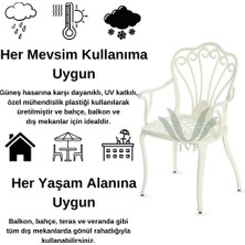 Ceritti Ferforje Görünümlü Plastik Sandalye, Bahçe, Balkon ve Dış Mekanda Kullanılabilir, 2 Yıl Garantili, 150 kg Taşıma Kapasiteli, Plastik, Beyaz Tek Sandalye