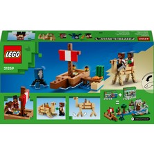 LEGO Minecraft® Korsan Gemisi Yolculuğu 21259 # 8 Yaş ve Üzeri Macera Oyunları Seven Çocuklar İçin Korsan, Mürekkep Balığı ve Deve içeren Yaratıcı Oyuncak Yapım Seti (166 Parça)