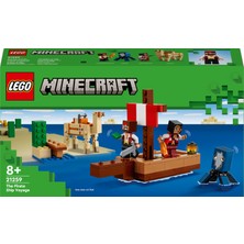 LEGO Minecraft® Korsan Gemisi Yolculuğu 21259 # 8 Yaş ve Üzeri Macera Oyunları Seven Çocuklar İçin Korsan, Mürekkep Balığı ve Deve içeren Yaratıcı Oyuncak Yapım Seti (166 Parça)