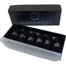 Alessa Socks Bambu 6 lı Siyah Erkek Uzun Soket Düz Çorap BURUN DİKİŞSİZ, YIKAMALI