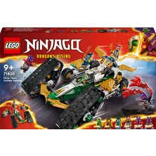 LEGO NINJAGO® Ninja Ekibi Kombo Araç 71820 # 9 Yaş ve Üzeri İçin Planör, Yarış Arabası ve 2 Motosiklet İçeren 4#ü 1 Arada Yaratıcı Oyuncak Yapım Seti (576 Parça)