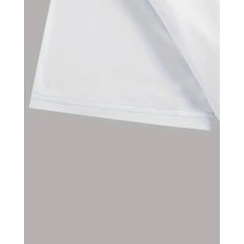 Woodroffe Kadın V Yaka Salaş Happiness Baskılı Beyaz Oversize Boyfriend T-Shirt