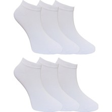 Alessa Socks Bambu Patik Kısa Çorap Beyaz 6 Çift Yıkamalı Burun Dikişsiz Erkek