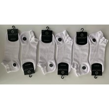 Alessa Socks Bambu Patik Kısa Çorap Beyaz 6 Çift Yıkamalı Burun Dikişsiz Erkek