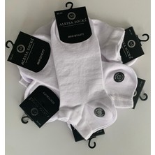 Alessa Socks Bambu Patik Kısa Çorap Beyaz 6 Çift Yıkamalı Burun Dikişsiz Erkek