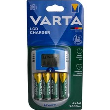 Varta 57070 LCD 4x2600 AA Pilli + 12V + USB Pil Şarj Cihazı