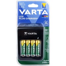 Varta 57687 LCD Plug Pil Şarj Cihazı 4 x 56706 2100mAh Pilli