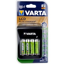 Varta 57687 LCD Plug Pil Şarj Cihazı 4 x 56706 2100mAh Pilli