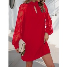 Mary Store Kadın Uzun Kollu Tül Detay Sandy Mini Boy Elbise