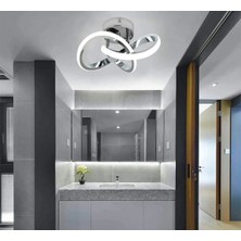Fico Home Modern Plafonyer Salon Mutfak Oturma Odası LED Avize Boomerang LED Avize Krom Ledli Avize