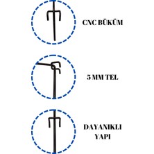 Manken İstanbul 20 cm - 50 Adet Cnc Büküm Dayanıklı Yapı 20 cm Siyah Tel Pano Kancası