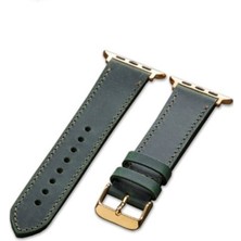 Fado Akıllı Saat Uyumlu Lüks Deri Saat Kordonu Kroko  32MM/38MM  Yeşil