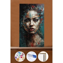 WebStyle Sayılarla Boyama Seti Çerçeveli Kasnaklı Renkli Kadın 15 60X75 cm