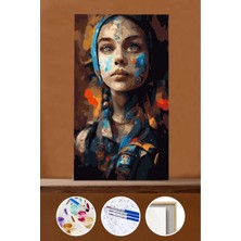 WebStyle Sayılarla Boyama Seti Çerçeveli Kasnaklı Savaşın Yansıması 40X50 cm