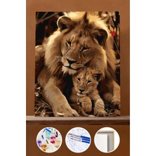 WebStyle Sayılarla Boyama Seti Çerçeveli Kasnaklı Aslan Yavrusu 60X75 cm
