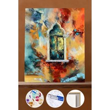 WebStyle Sayılarla Boyama Seti Çerçeveli Kasnaklı Zamanda Pencere 40X50 cm