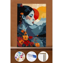 WebStyle Sayılarla Boyama Seti Çerçeveli Kasnaklı Evren Perisi 60X75 cm