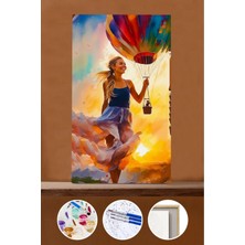 WebStyle Sayılarla Boyama Seti Çerçeveli Kasnaklı Balonla Gezi 40X50 cm