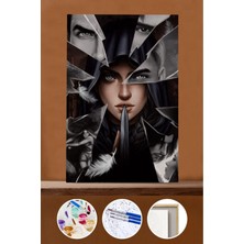 WebStyle Sayılarla Boyama Seti Çerçeveli Kasnaklı Vampirlerle Savaş 40X50 cm