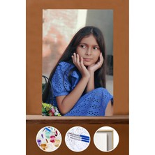 WebStyle Sayılarla Boyama Seti Çerçeveli Kasnaklı Masum Kız 40X50 cm