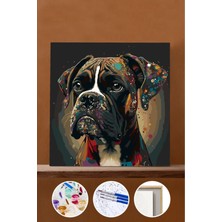 WebStyle Sayılarla Boyama Seti Çerçeveli Kasnaklı Renkli Boxer 60X75 cm