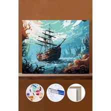 WebStyle Sayılarla Boyama Seti Çerçeveli Kasnaklı Batık Sırlar 40X50 cm