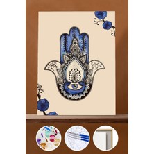 WebStyle Sayılarla Boyama Seti Çerçeveli Kasnaklı Fatıma Anaın Eli 60X75 cm