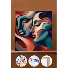 WebStyle Sayılarla Boyama Seti Çerçeveli Kasnaklı Aşık Çift 1 40X50 cm