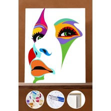 WebStyle Sayılarla Boyama Seti Çerçeveli Kasnaklı Kadının Ruh Renkleri 60X75 cm