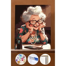 WebStyle Sayılarla Boyama Seti Çerçeveli Kasnaklı Genç Ruh 40X50 cm