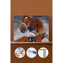 WebStyle Sayılarla Boyama Seti Çerçeveli Kasnaklı Zafere Koşanlar 40X50 cm