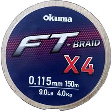 Okuma Ft-*4 Braided Line 150 mt Grey Örgü Ip