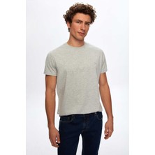 D'S Damat Regular Fit Gri Düz T-Shirt