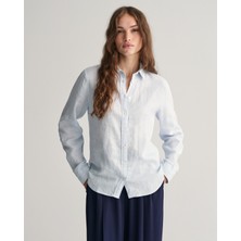 Gant Kadın Mavi Regular Fit Klasik Yaka Keten Gömlek 4300277.455