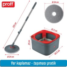 Proff Yeni Triton 170° Spin Mop Temiz Kirli Su Tanklı 2 Lt Temiz Su Kapasitesi