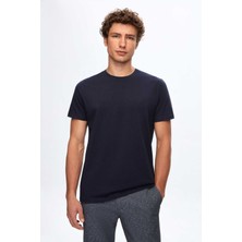 D'S Damat Regular Fit Lacivert Düz T-Shirt 2HC140632006M