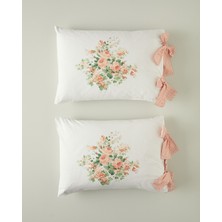English Home Mystic Rose Kombin Pamuklu Bağcıklı 2'li Yastık Kılıfı Turuncu