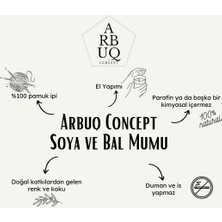 ARBUQ Concept Yuvarlak Mavi Beton Saksılı Mum 170 ml Vanilya Kokulu Beyaz Renkli-Soya Wax