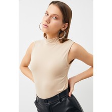 BiPantolon Kadın Krem 2'li Kolsuz Body